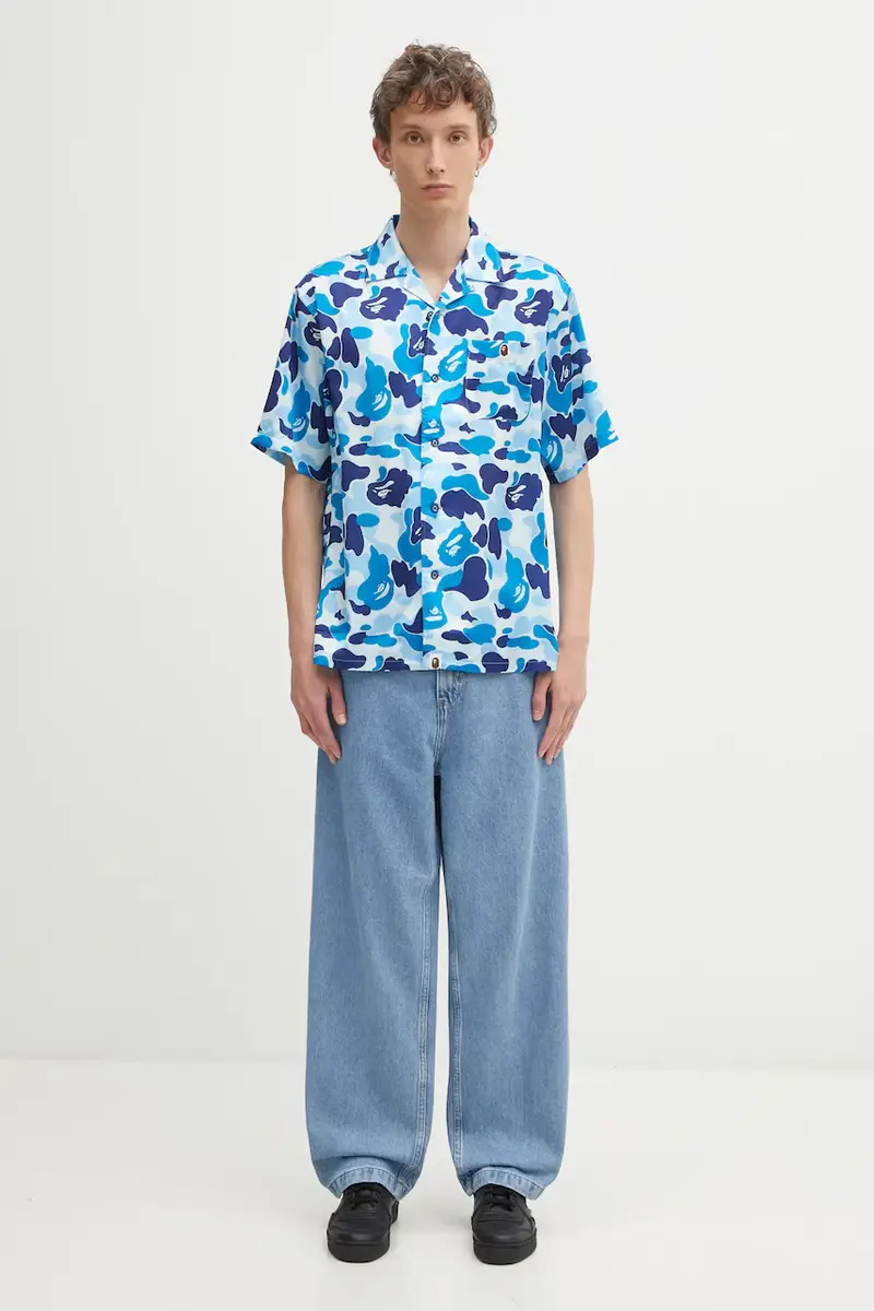 camicia Camo uomo colore blu 001SRL301007M miniatura 5