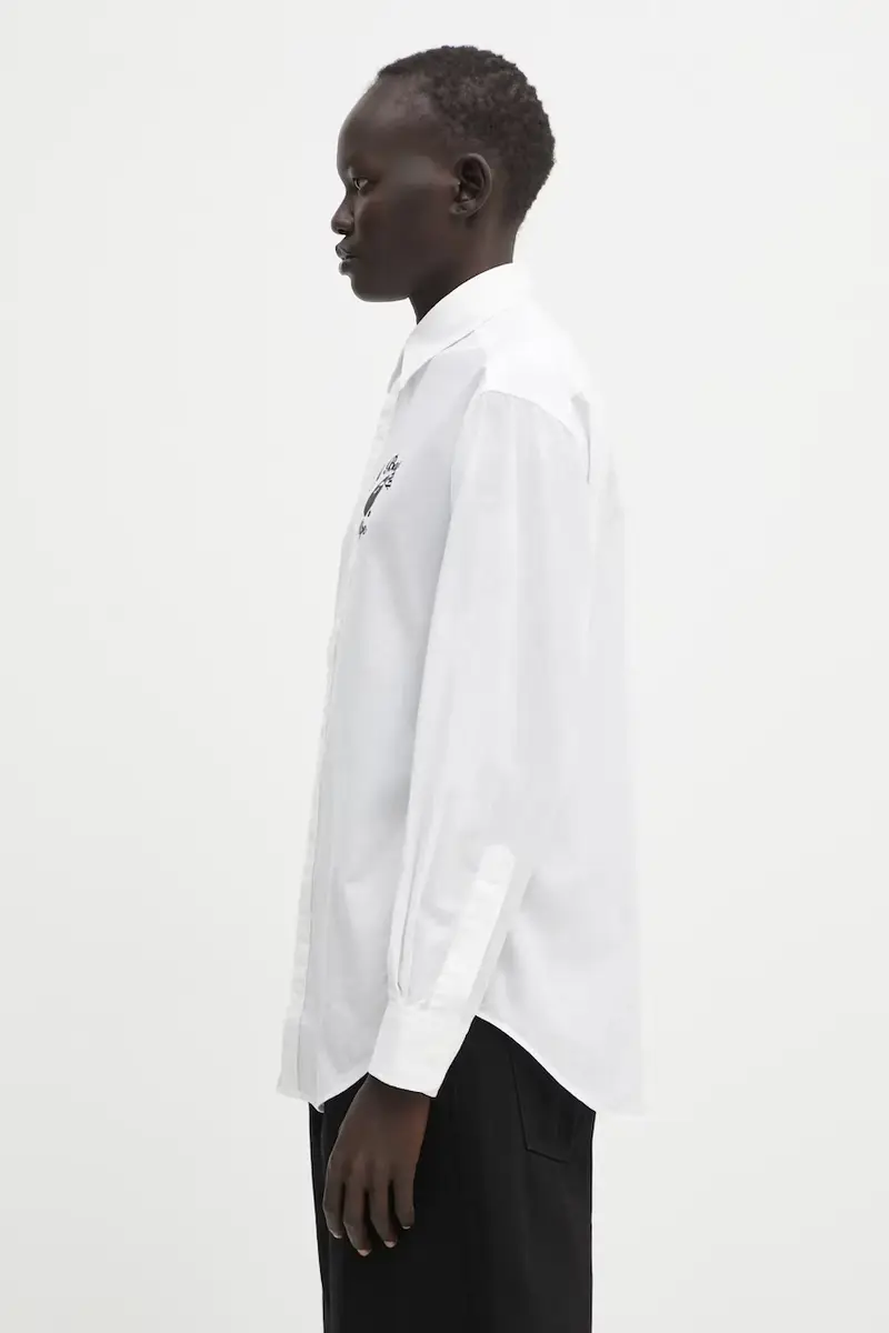 camicia in lino misto College donna colore bianco 001SHL302002L miniatura 2