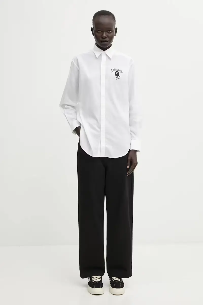 camicia in lino misto College donna colore bianco 001SHL302002L miniatura 5