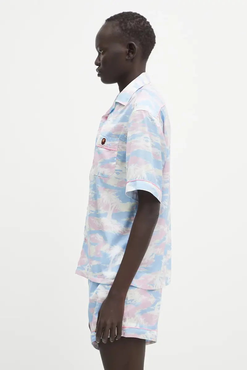 camicia Palm Tree Camo donna colore blu 001SRL302002L miniatura 2