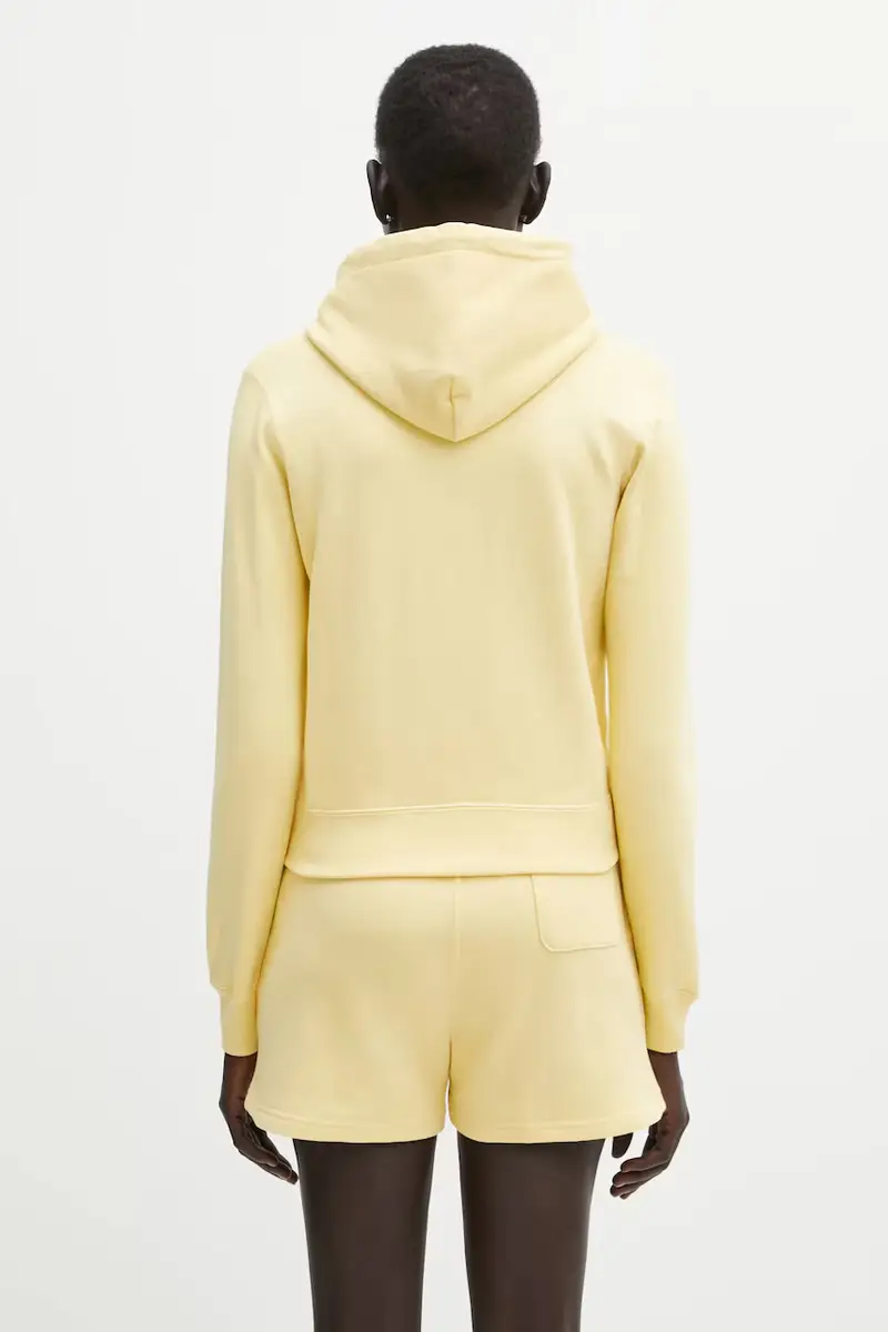 felpa in cotone College Hoodie donna colore giallo con cappuccio 1L30215009 miniatura 3