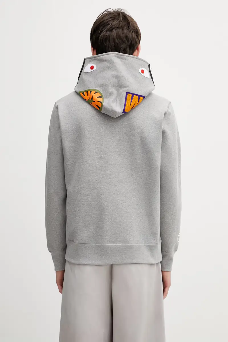 felpa in cotone Shark Grigio miniatura 3