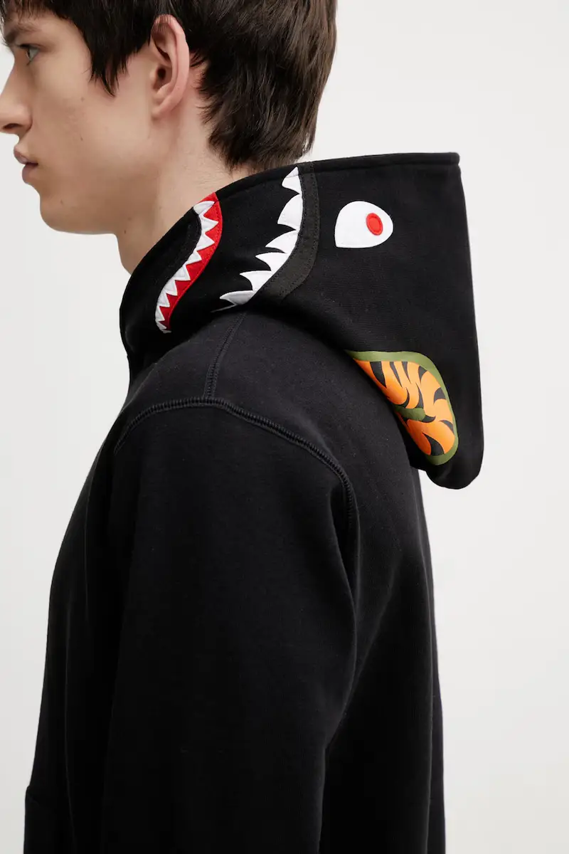 felpa in cotone Shark Nero miniatura 4