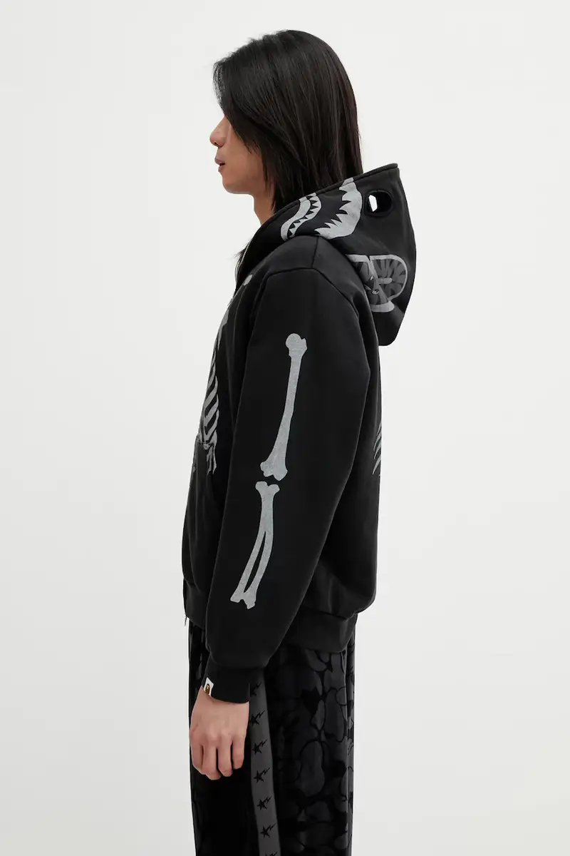 felpa Skeleton Shark Nero miniatura 2