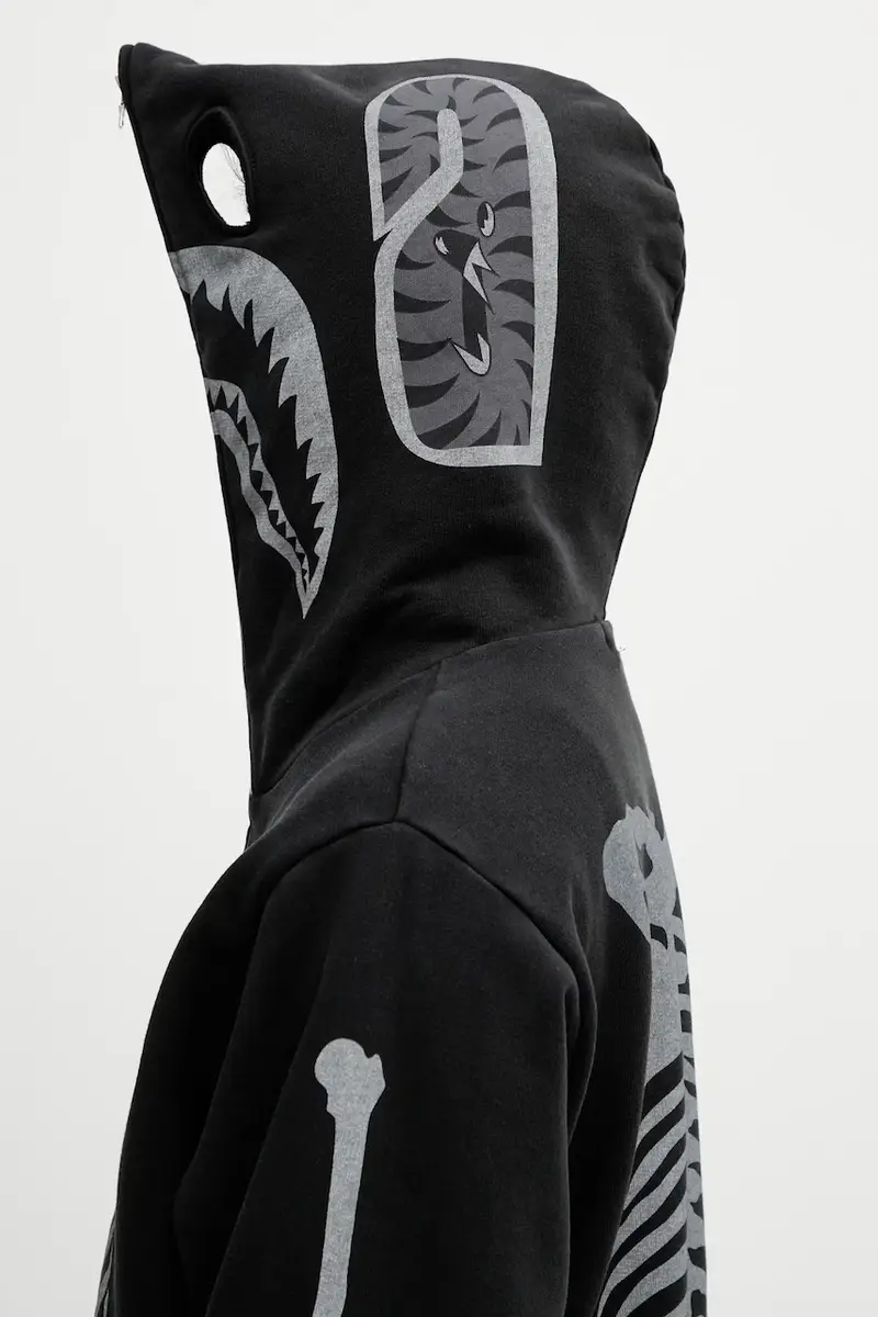 felpa Skeleton Shark Nero miniatura 5