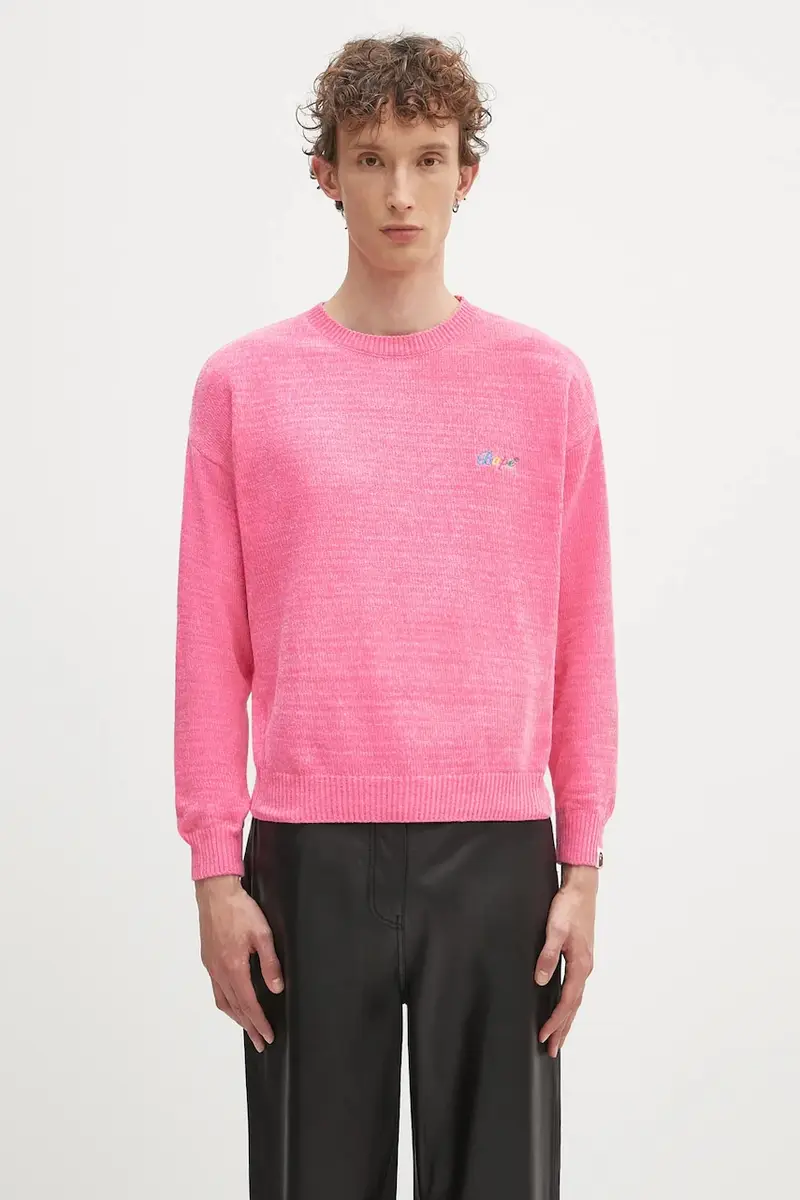 maglione BAPE chenille colore rosa 1K80220003