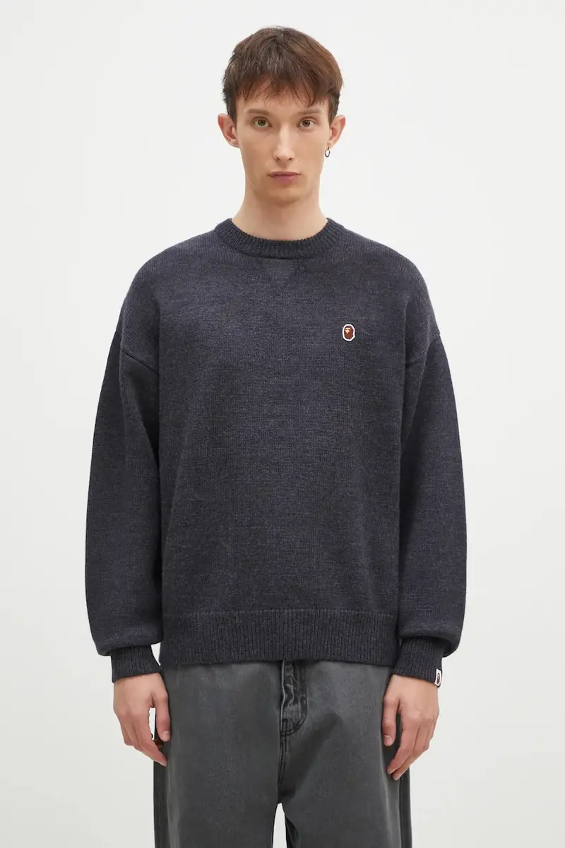 maglione in lana One Point uomo colore grigio 1K80120305