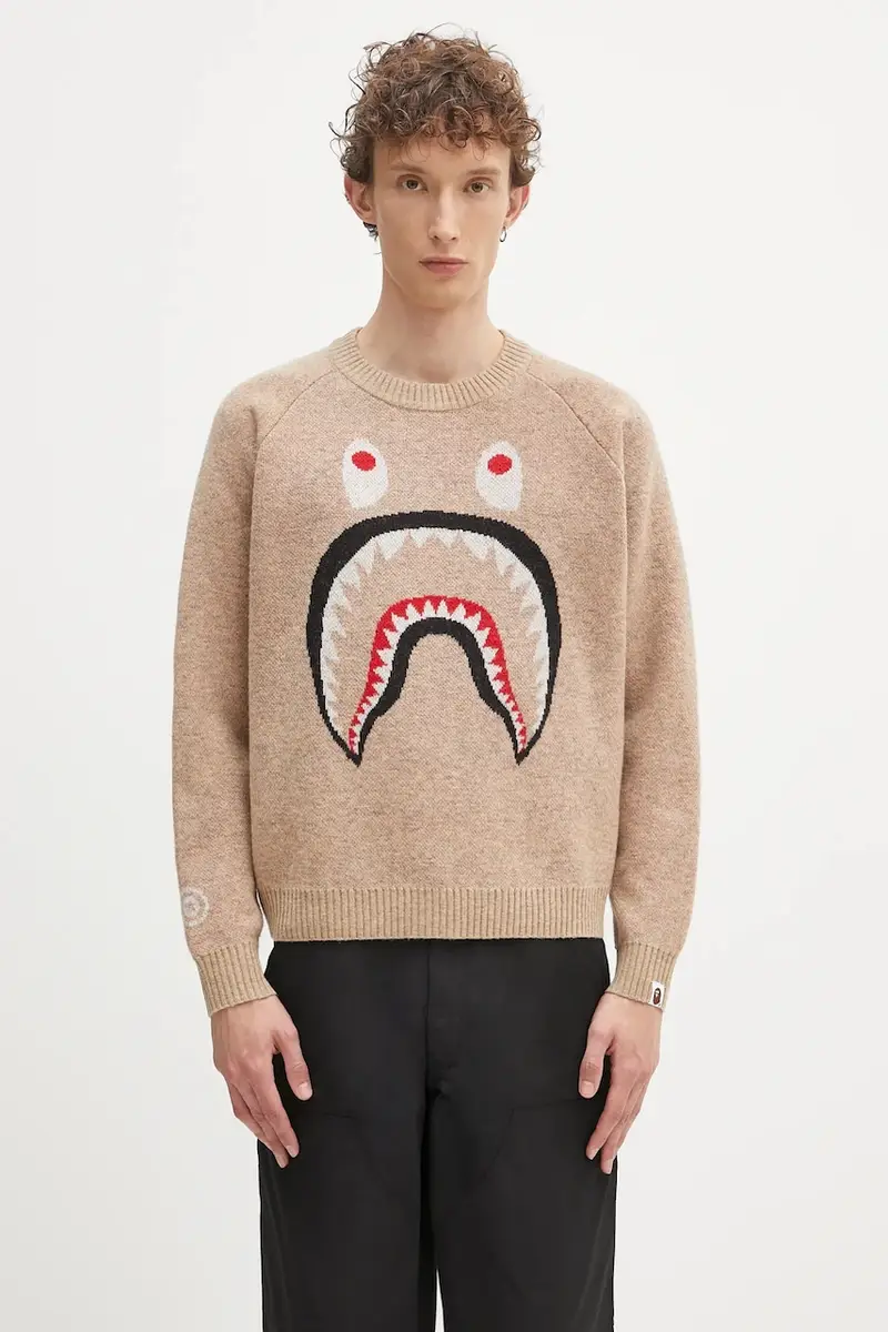 maglione in lana Shark colore beige 1K80220004