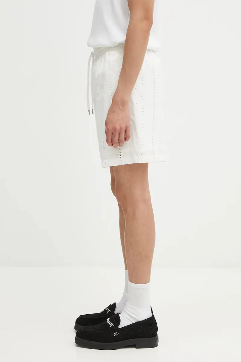 pantaloncini in cotone Embroidery uomo colore bianco 1L30153307 miniatura 2