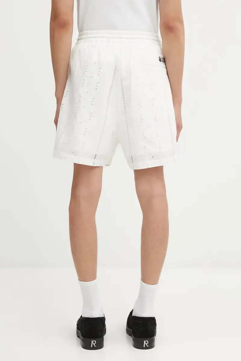 pantaloncini in cotone Embroidery uomo colore bianco 1L30153307 miniatura 3