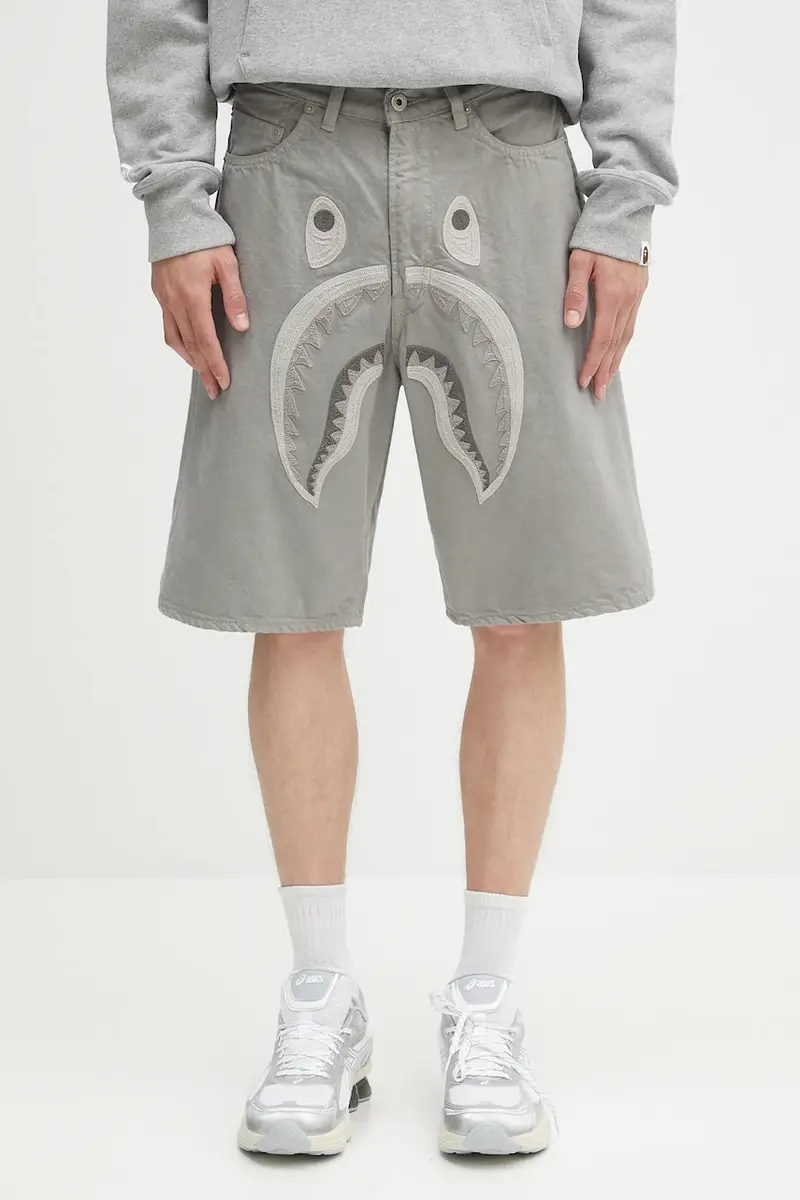 pantaloncini in cotone Shark garment dye uomo colore grigio 1L30151001