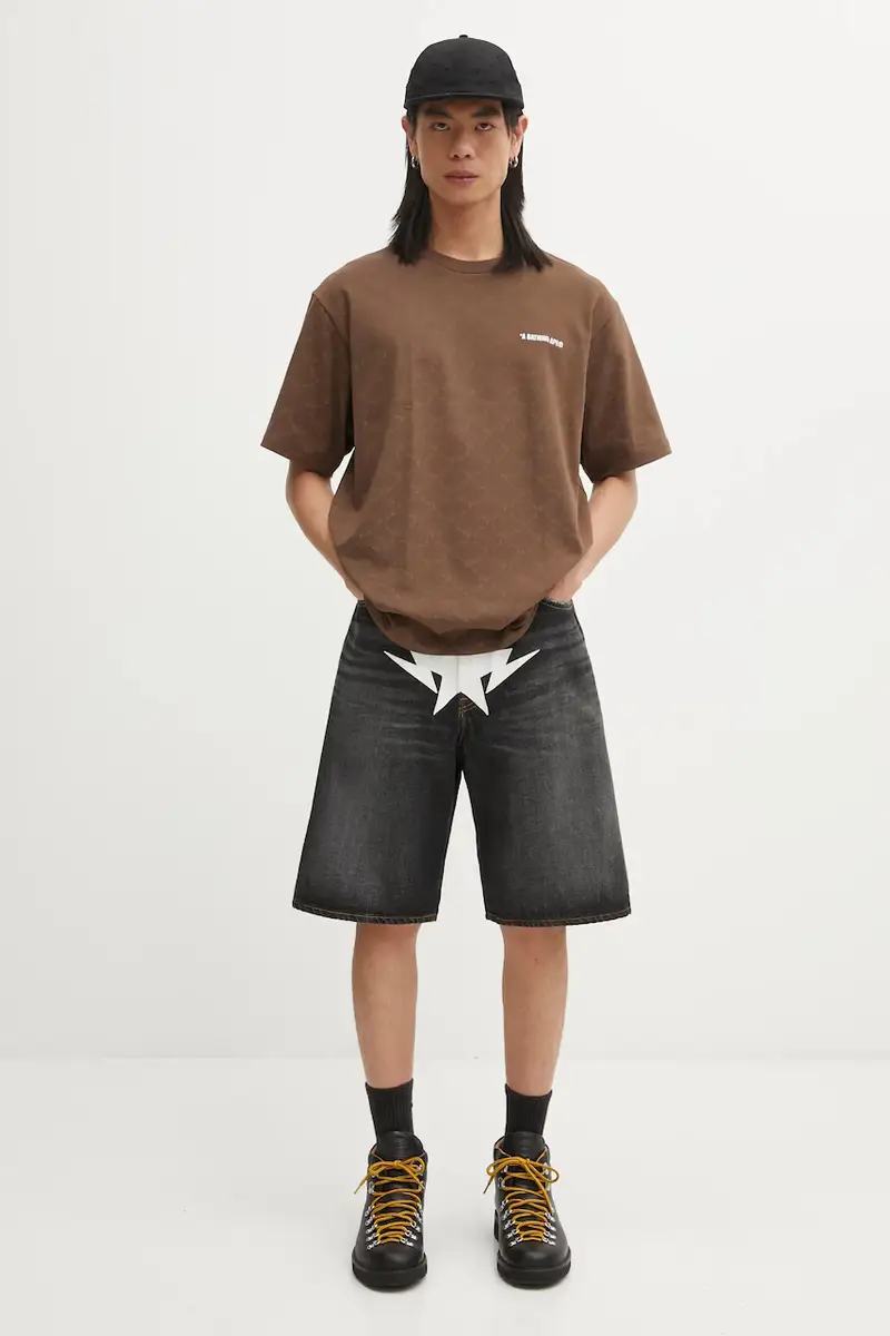 pantaloncini in cotone Twin Sta uomo colore nero 001DSL301004M miniatura 5