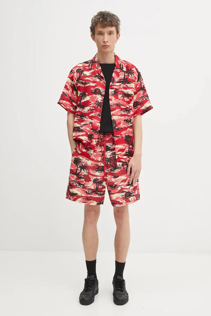 pantaloncini Palm Tree Camo uomo colore rosso 1L30153312 miniatura 5