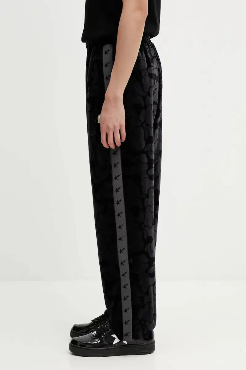 pantaloni da tuta in velluto Solid Camo Metal One Point Nero miniatura 2