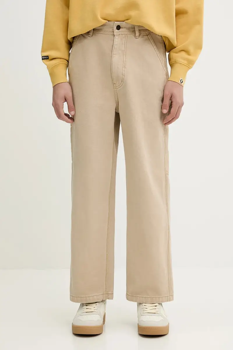 pantaloni in cotone colore beige 1L30152305