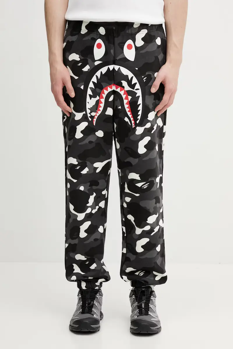 pantaloni tuta di cotone City Camo Shark Nero