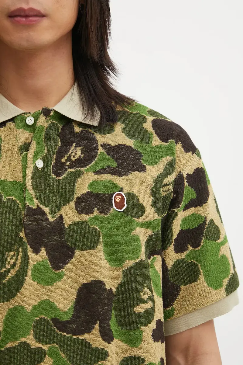 A Bathing Ape Polo Uomo Verde 3570529 miniatura 4