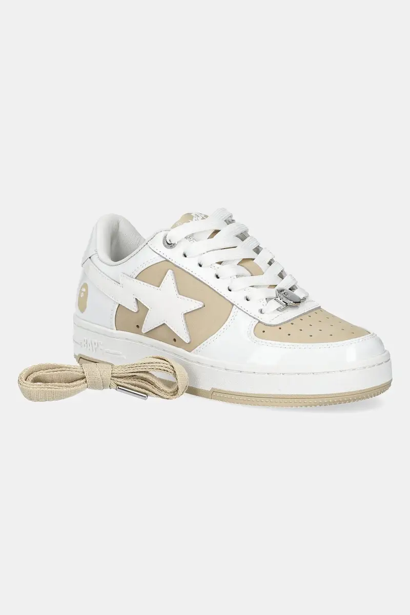sneakers in pelle BAPE STA #6 L donna colore beige 1K80291306 miniatura 5