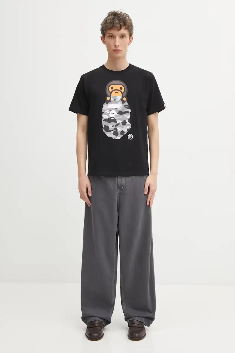 A Bathing Ape T-shirt Uomo Nero 3798629 miniatura 5