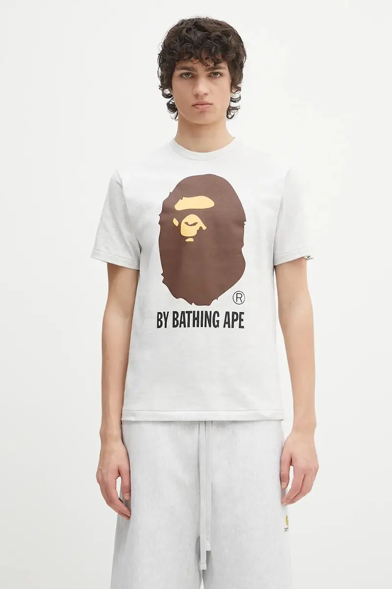 t-shirt in cotone By Bathing Ape colore grigio 1L30110002