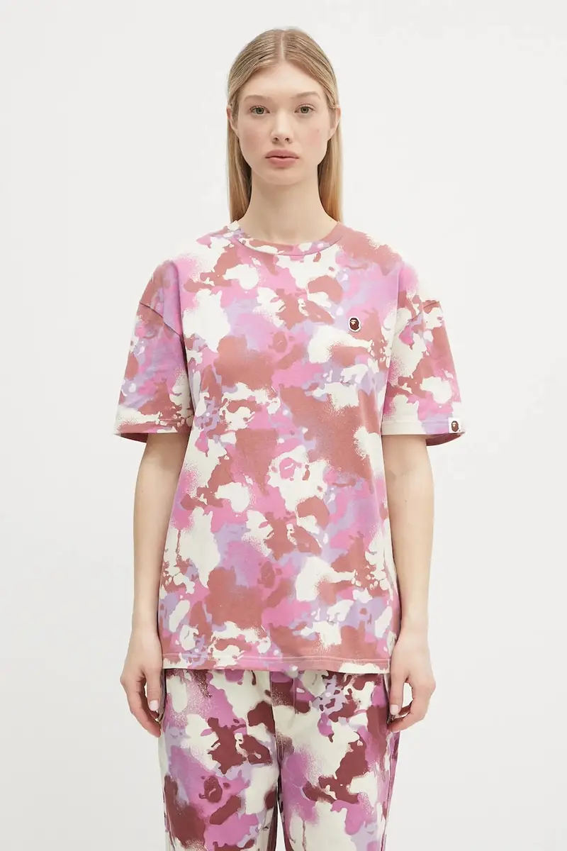 t-shirt in cotone Map Camo Oversized colore rosa 1L30209001