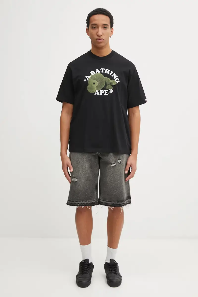 A Bathing Ape T-shirt Uomo Nero 3798615 miniatura 5