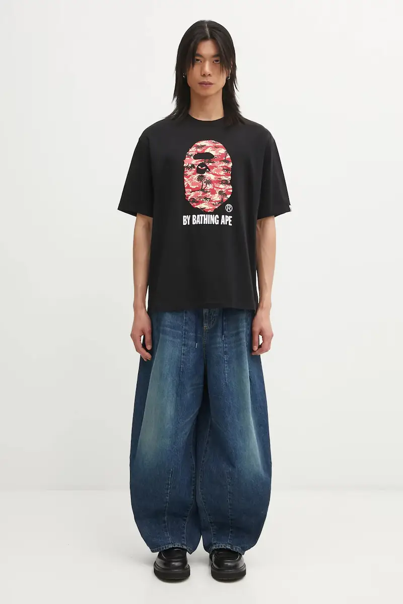 A Bathing Ape T-shirt Uomo Nero 3798666 miniatura 5