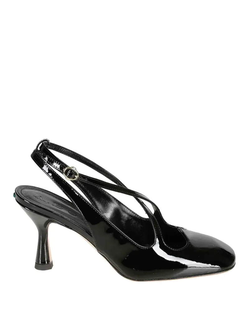 Sandali neri in pelle verniciata Nero