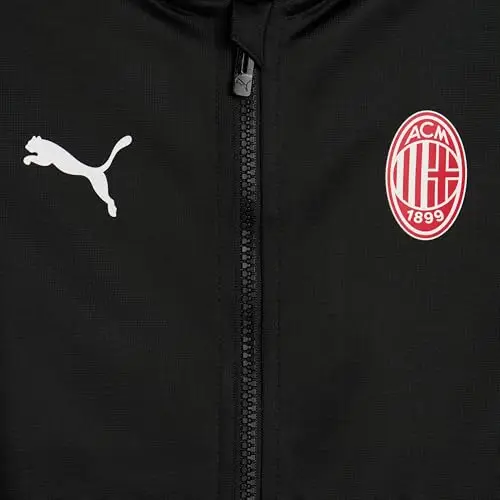 A.C. Milan Kit Felpa con Cappuccio e Pantaloni Bambino Set 2 Pezzi con Logo Puma, Prodotto Ufficiale, Nero, 12 Anni miniatura 2