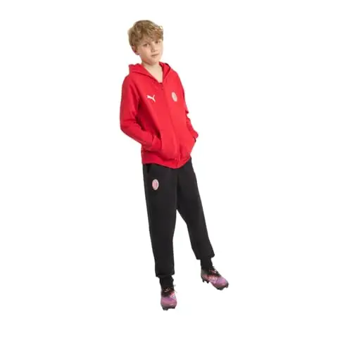 A.C. Milan Kit Felpa con Cappuccio e Pantaloni Bambino Set 2 Pezzi con Logo Puma, Prodotto Ufficiale, Rosso, 8 Anni miniatura 3