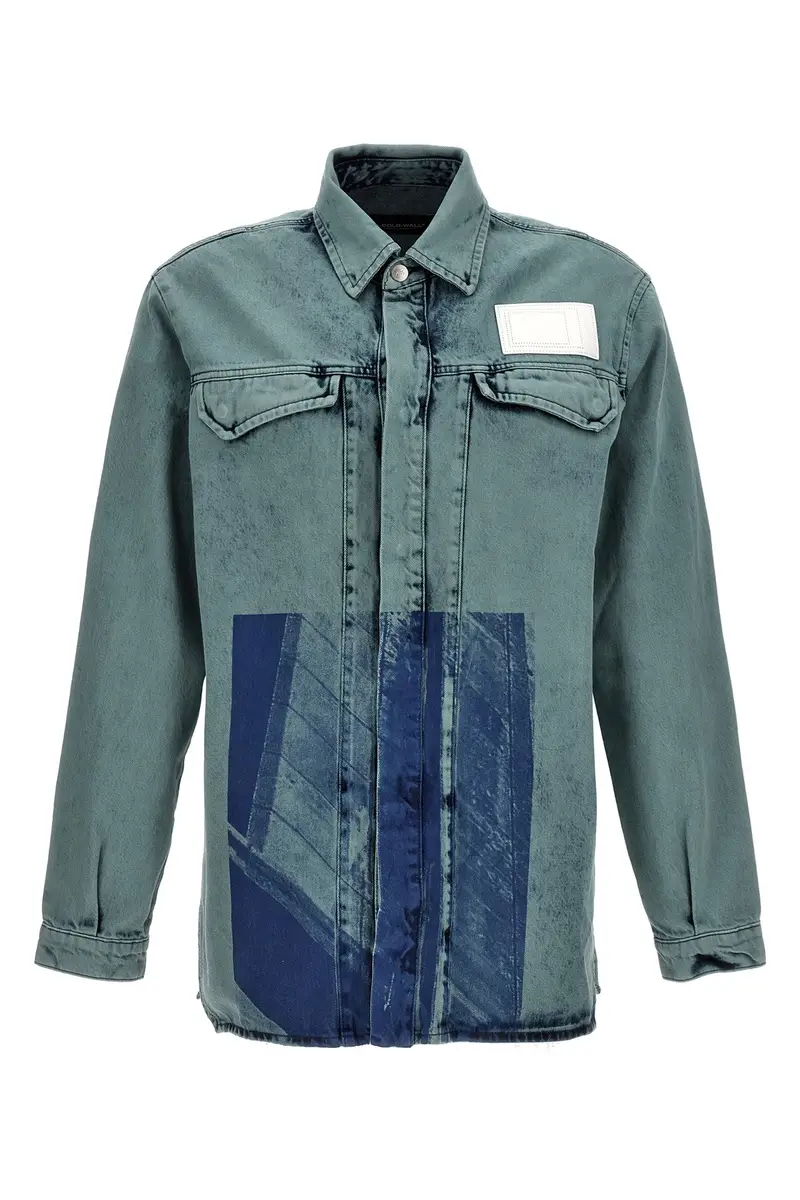 Camicia Bleached Overdyed Azzurro