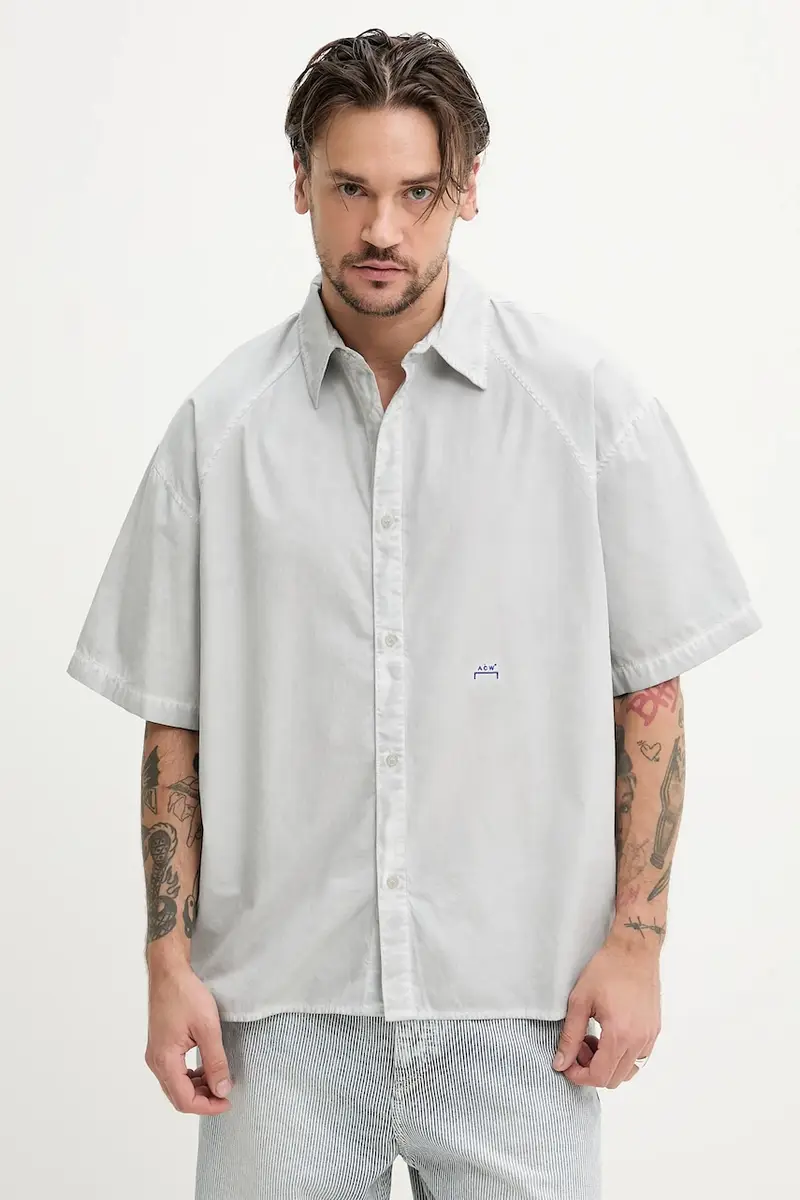 camicia in cotone uomo colore grigio ACWMSH160