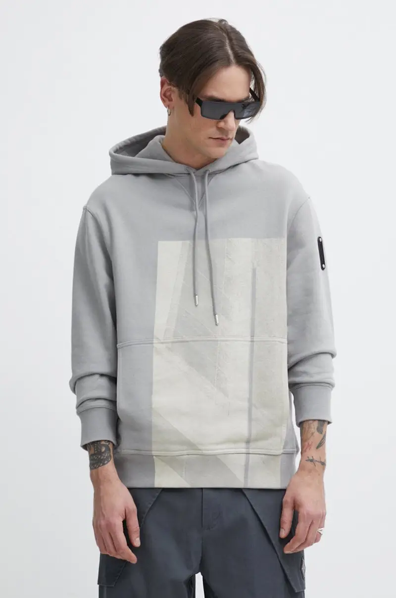 felpa in cotone Strand Hoodie uomo colore grigio con cappuccio ACWMW186