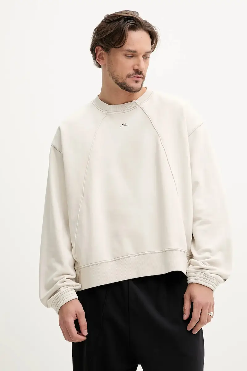 felpa in cotone uomo colore beige ACWMW198