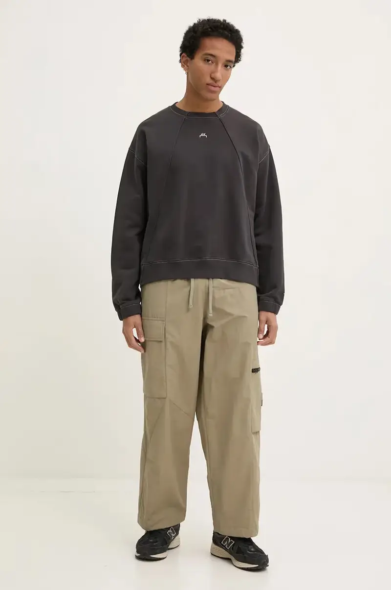 felpa in cotone uomo colore grigio ACWMW198 miniatura 2