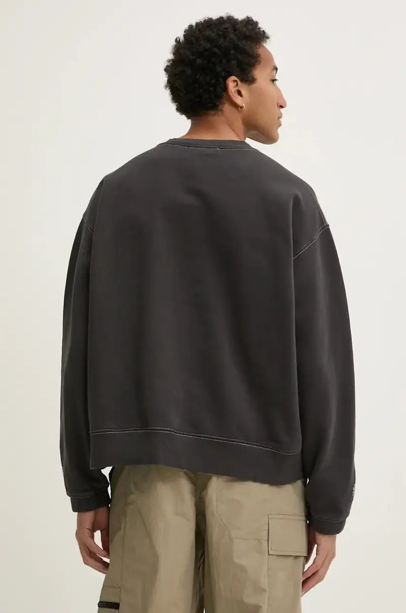 felpa in cotone uomo colore grigio ACWMW198 miniatura 3