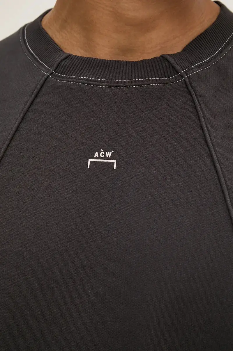 felpa in cotone uomo colore grigio ACWMW198 miniatura 5