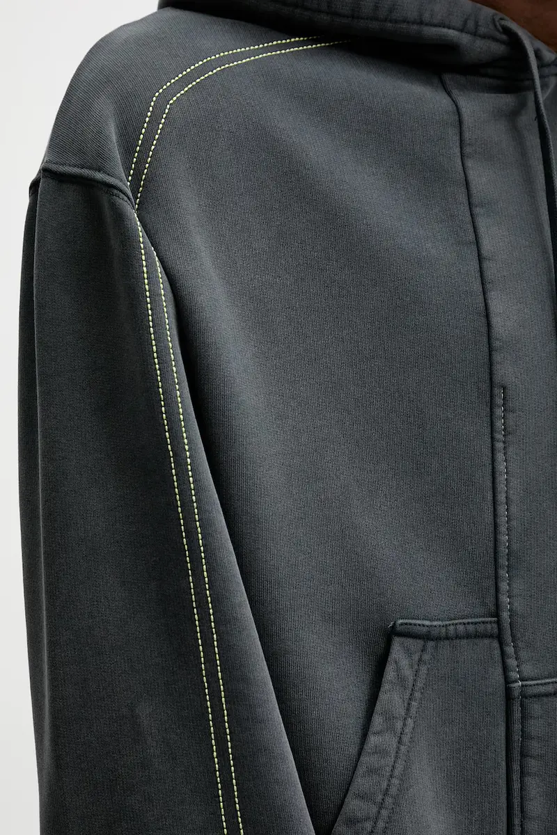 felpa in cotone uomo colore grigio con cappuccio ACWMW215 miniatura 4