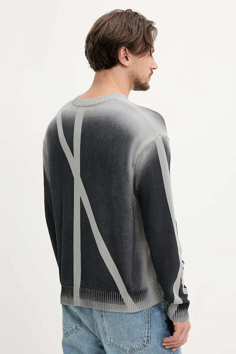 maglione in cotone uomo colore grigio ACWMK196 miniatura 3