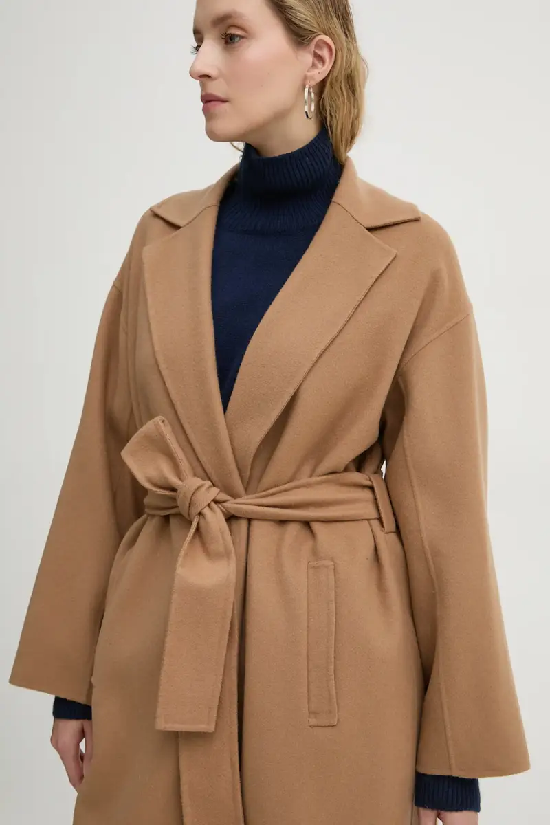 cappotto in lana Peter colore marrone 1JAKT00918 miniatura 5