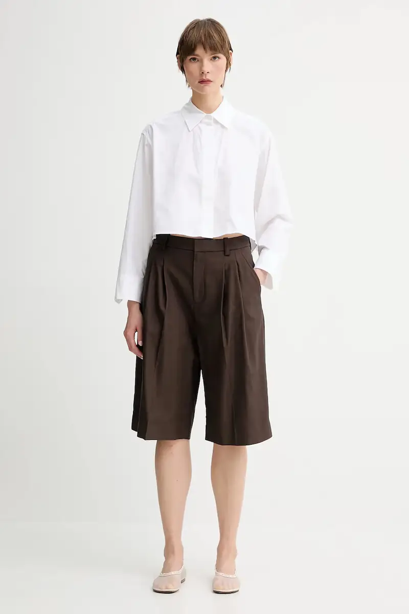 pantaloncini Charlie donna colore marrone 2PANT01171 miniatura 2