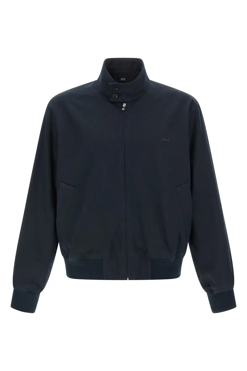Blouson Ricamo Logo Blu