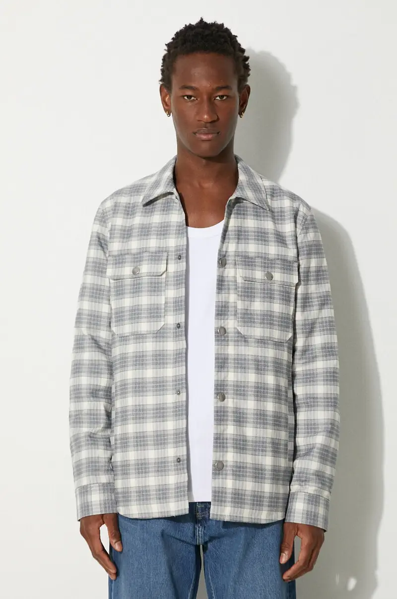 . camicia in cotone Alex uomo Grigio