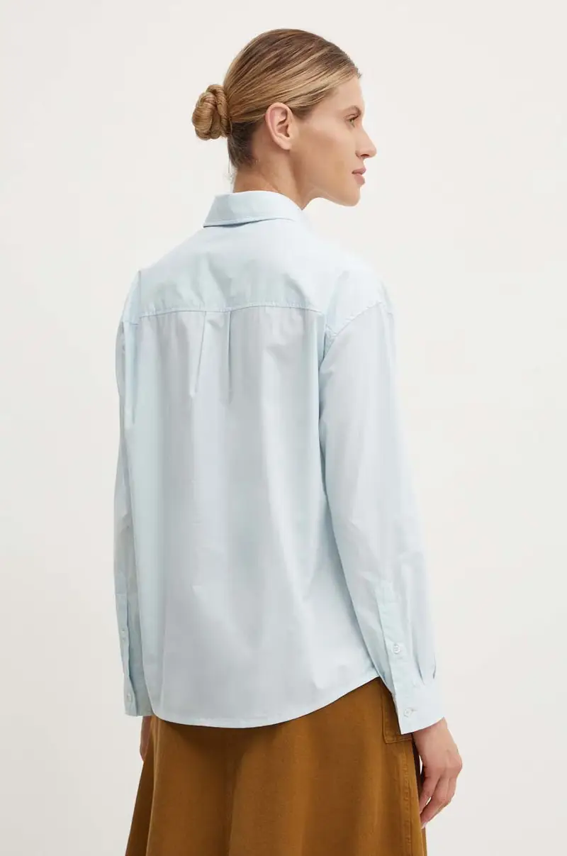 camicia in cotone chemise boyfriend brodee donna colore blu COEVD.F12550 miniatura 3