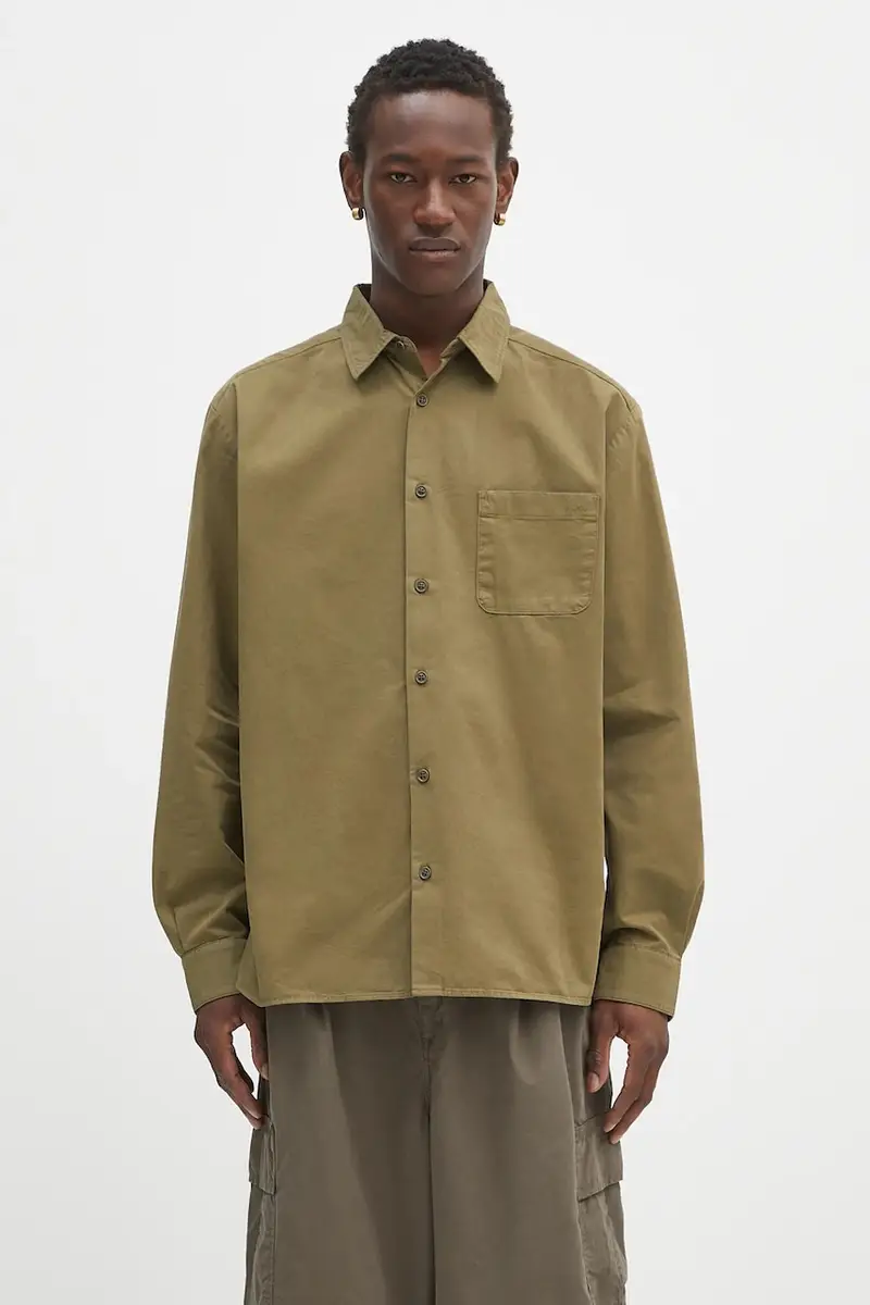 . camicia in cotone Chemise Malo Logo uomo colore verde COHKU.H12553