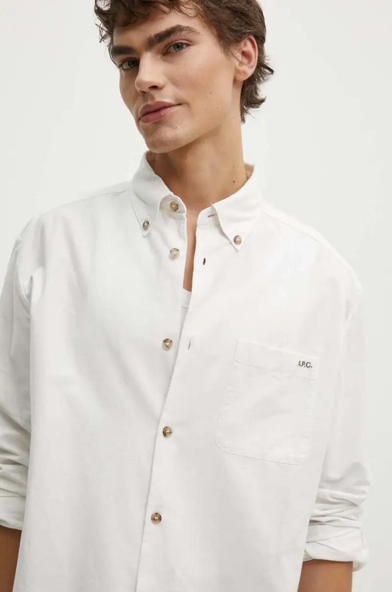 . camicia in cotone Chemise Mateo Logo uomo colore bianco COHAH.H12599