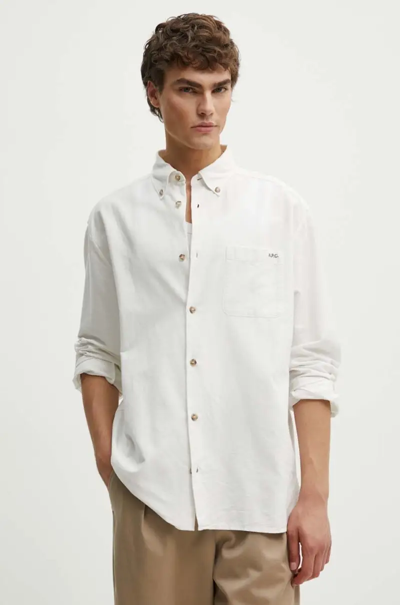 camicia in cotone Chemise Mateo Logo uomo colore bianco COHAH.H12599 miniatura 5