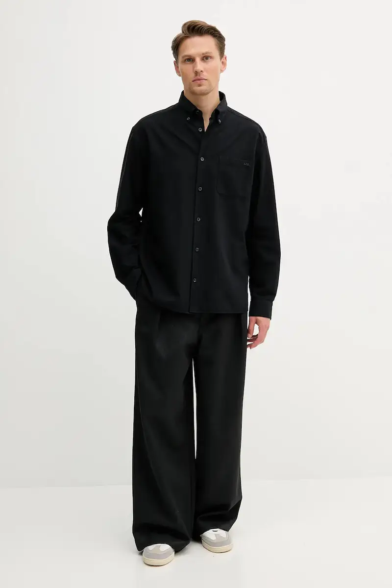 camicia in cotone Chemise Mateo Logo uomo colore bianco COHAH.H12599 Nero miniatura 2