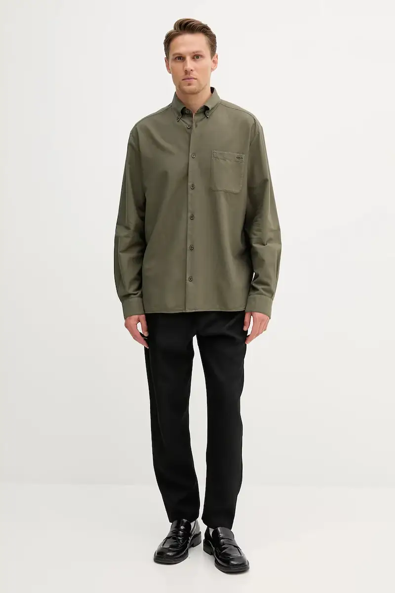 camicia in cotone Chemise Mateo Logo uomo colore bianco COHAH.H12599 Verde miniatura 2