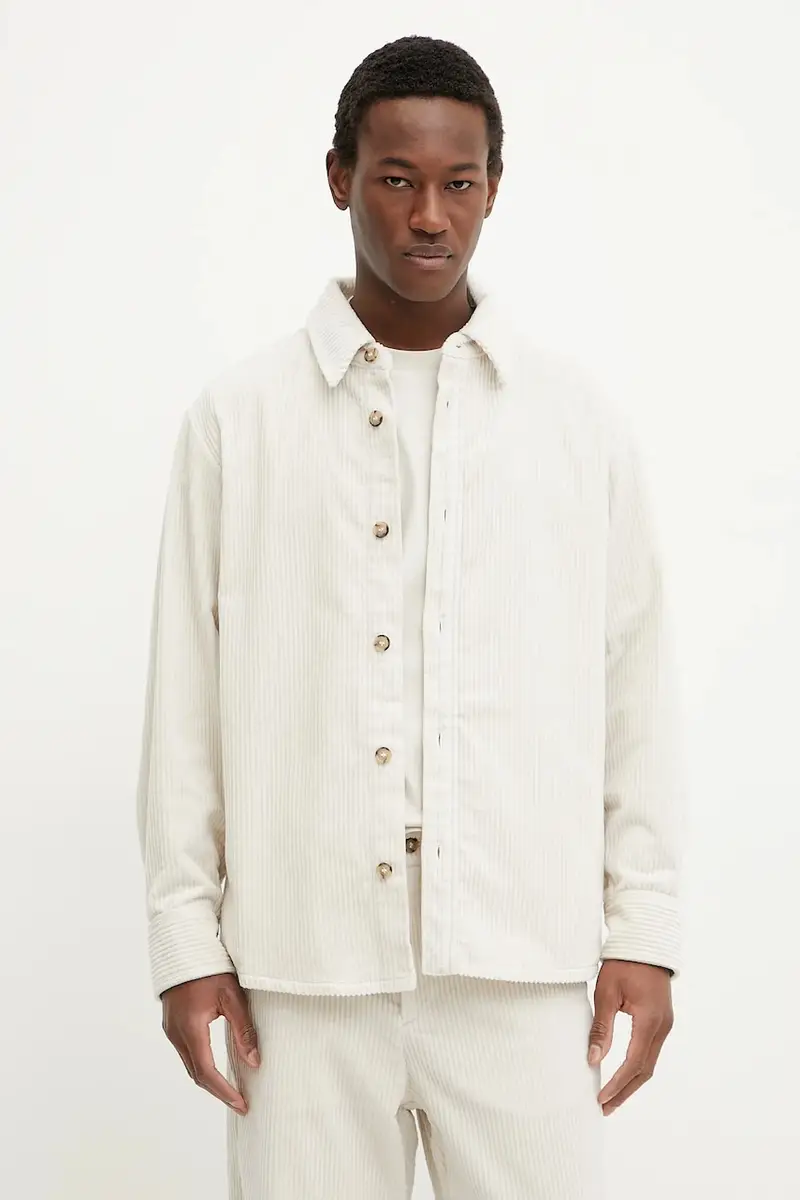 . camicia in velluto a coste surchemise boris uomo colore beige COHDW.H02811